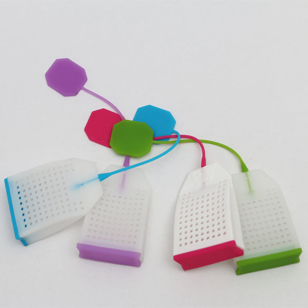 2Pcs Silicone Loose Leaf Tea Infusers Tea Bag Shape Herbal Spice Strainer Filter