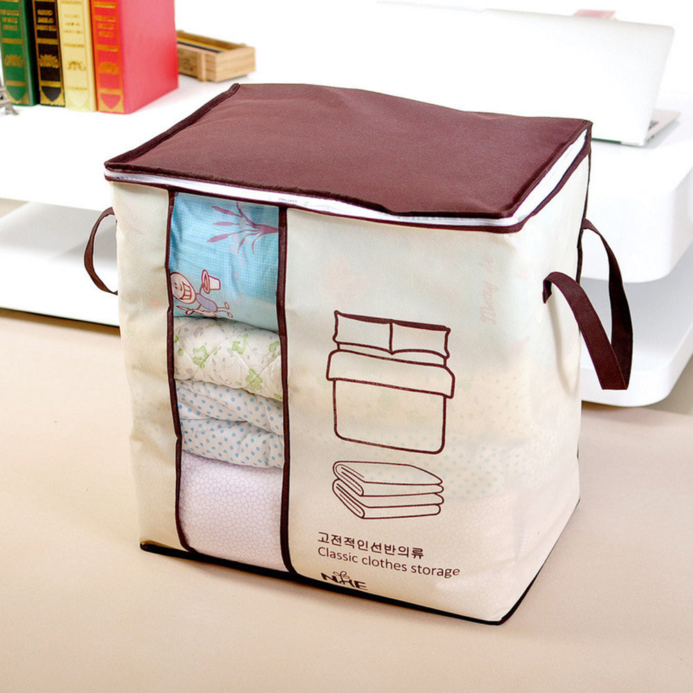 Non-Woven Fabric Clothes Quilt Bedding Zipper Storage Bag Holder Pouch Organizer