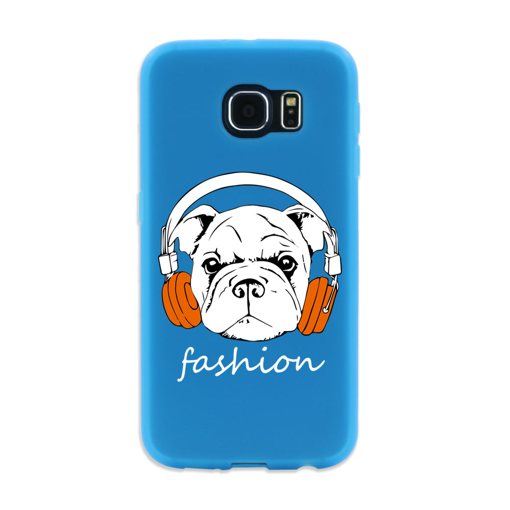 Dog with Headphone Touch Screen Flip Full Case for iPhone 6S Samsung S6 S7 Edge