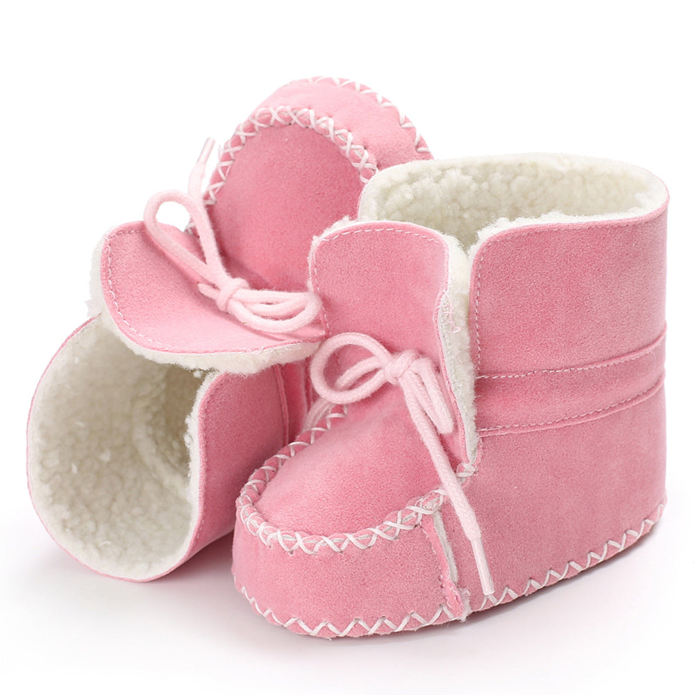 Newborn Baby Boy Girl Infant Winter Warm Soft Anti-Slip Prewalker Crib Shoes