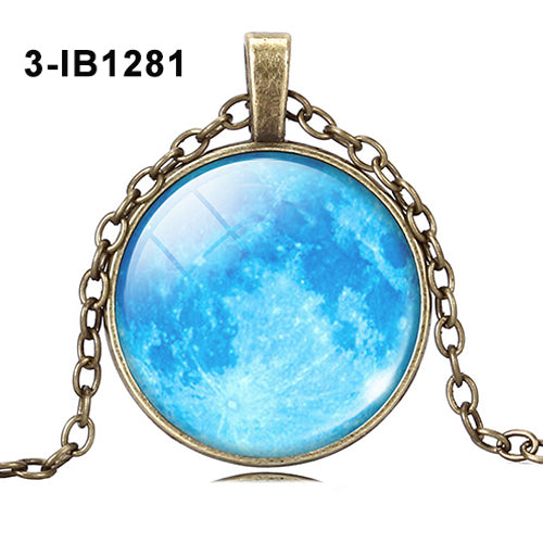 Unisex Universe Galaxy Nebula Glass Dome Cabochon Pendant Chain Necklace Gift