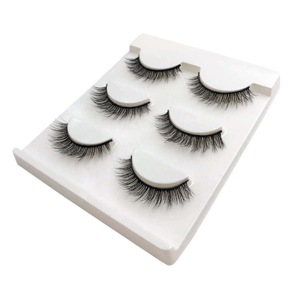 3 Pairs Mink Hair Imitation Thick False Eyelashes Natural Curly Lashes Extension