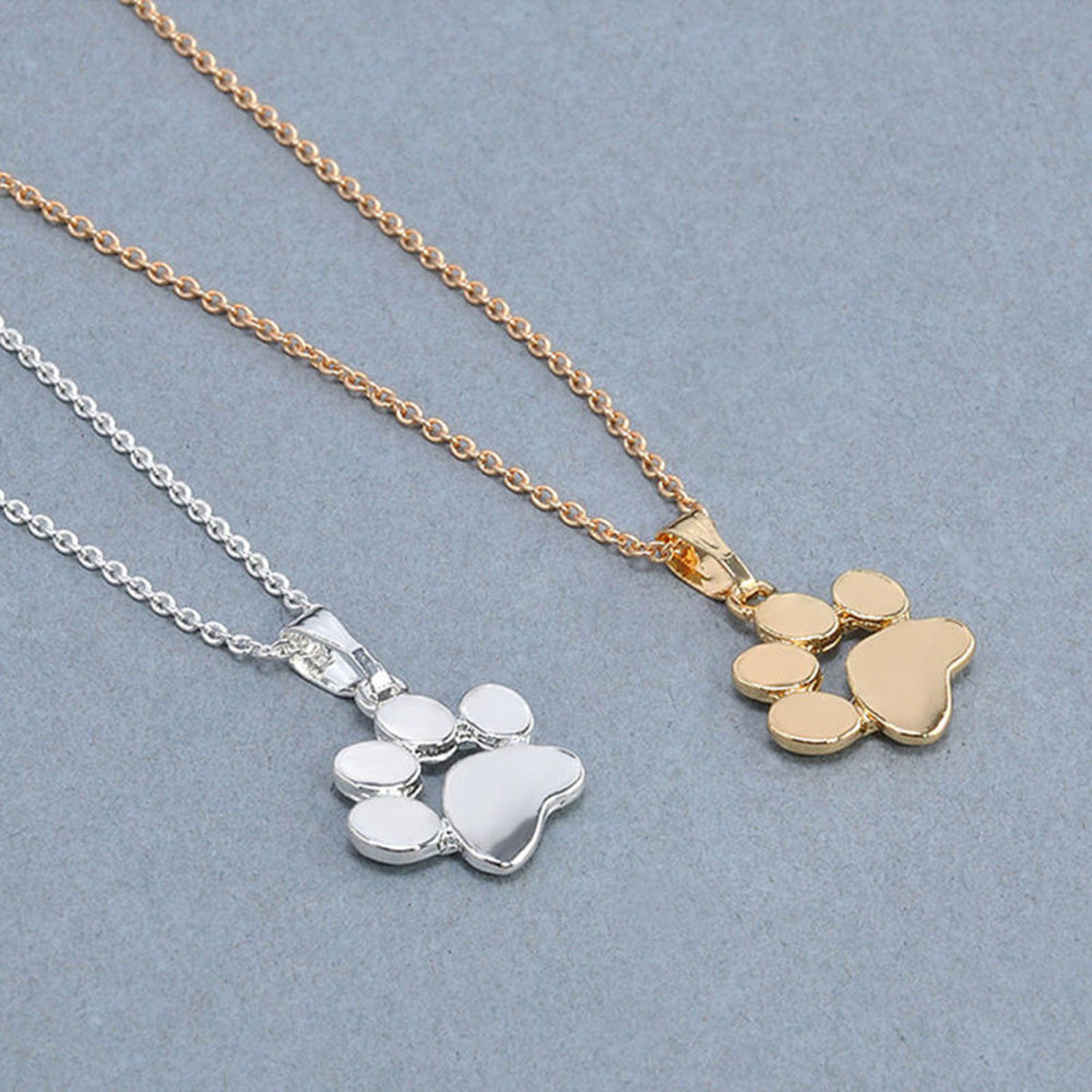 Women's Lovely Pet Cat Dog Paw Pendant Chain Necklace Fashion Jewelry Gift