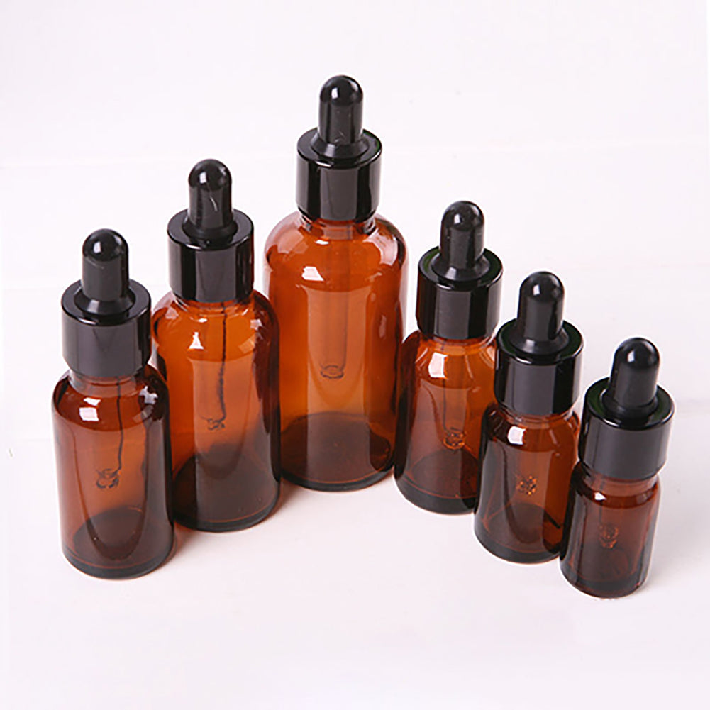 5ml-100ml Mini Amber Glass Liquid Reagent Pipette Bottle Eye Dropper Empty