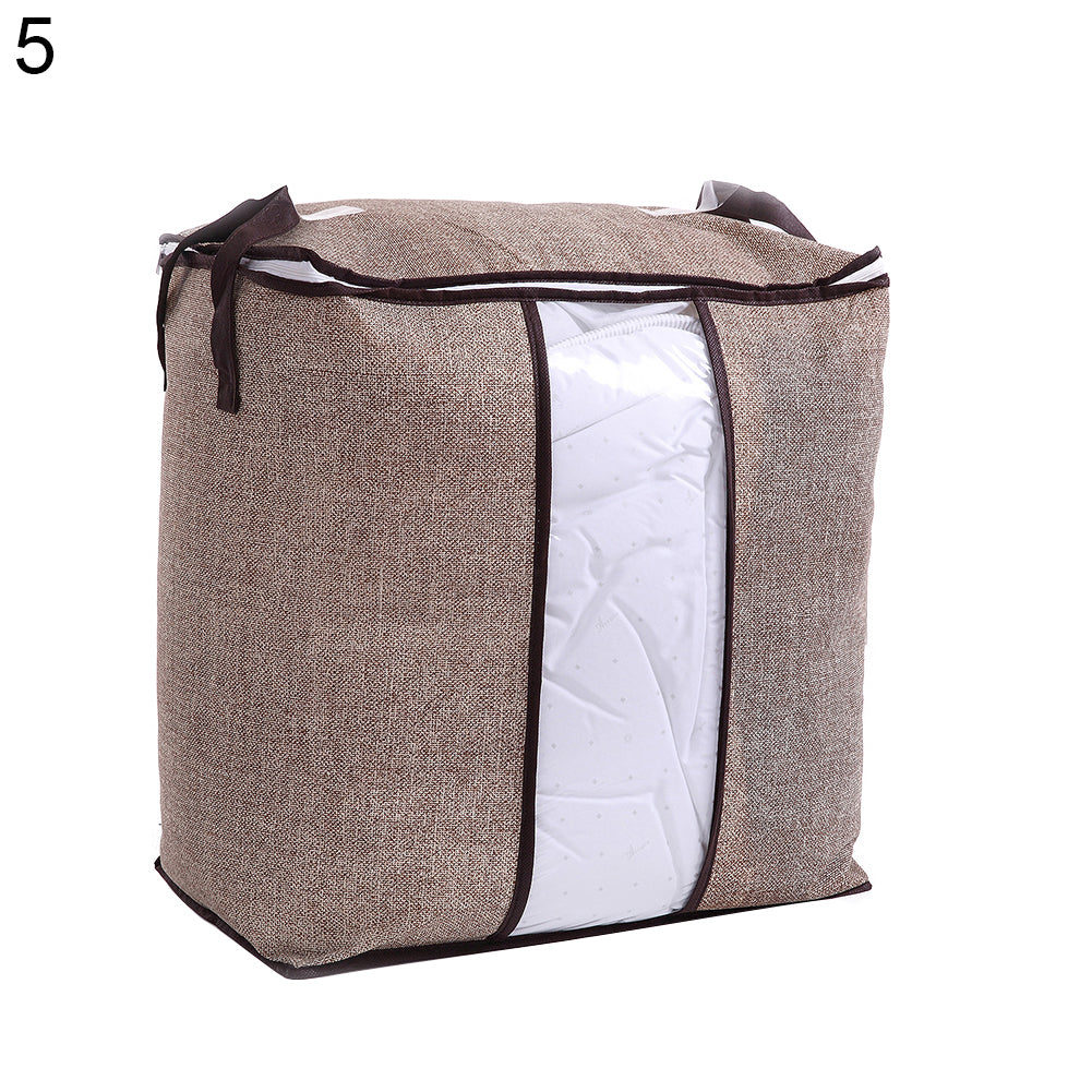 Non-Woven Fabric Clothes Quilt Bedding Zipper Storage Bag Holder Pouch Organizer
