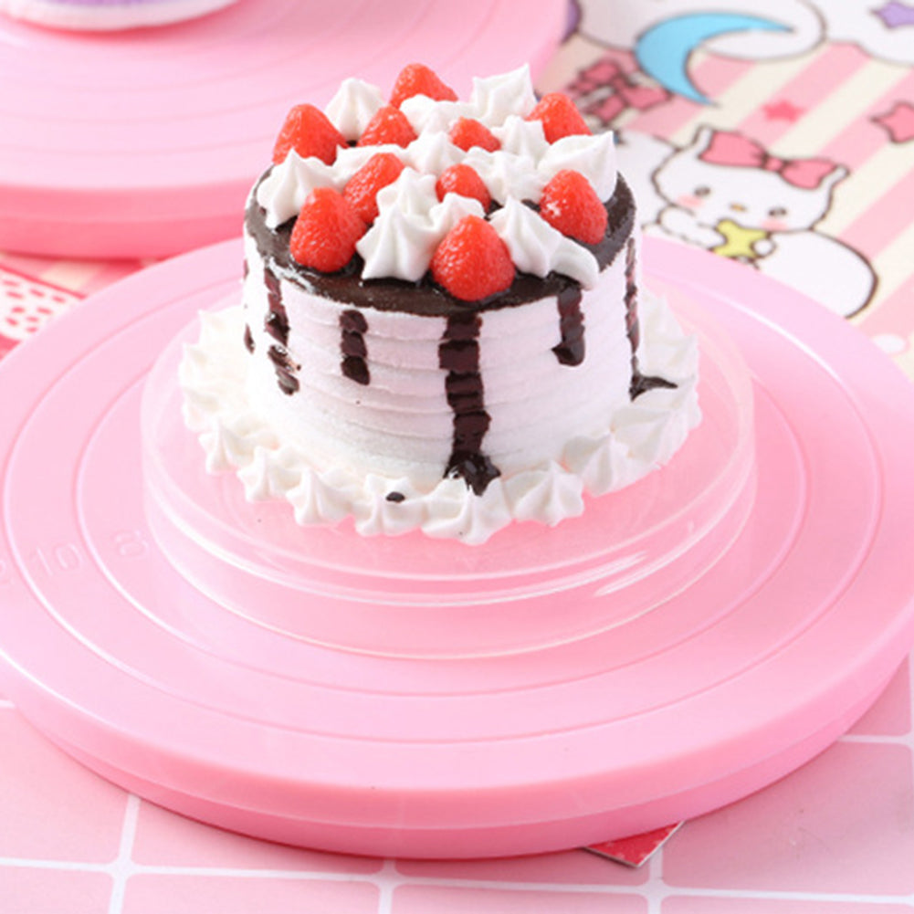 14cm Round Food-grade Plastic Rotating Cake Turntable Stand Baking Decor Plate