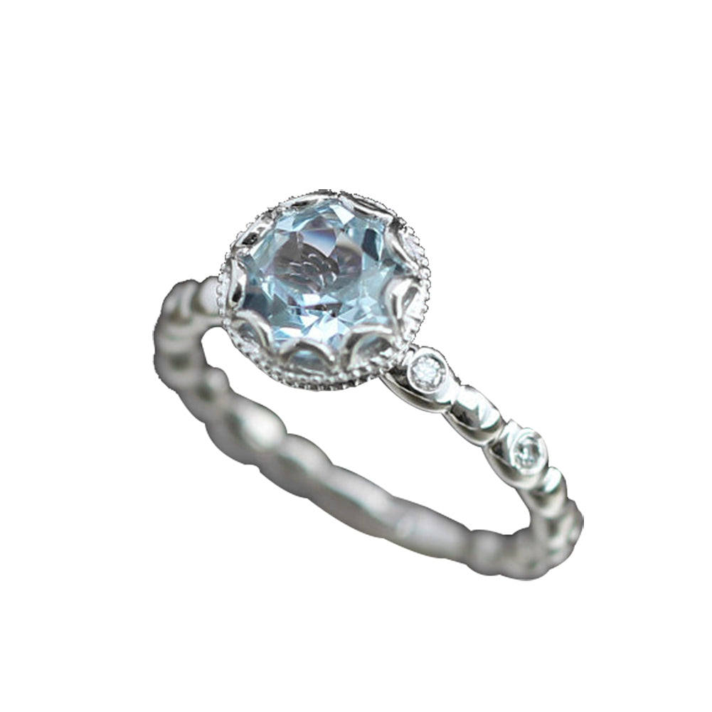 Elegant Round Rhinestone Inlaid Finger Ring Women Charm Jewelry Hand Ornament