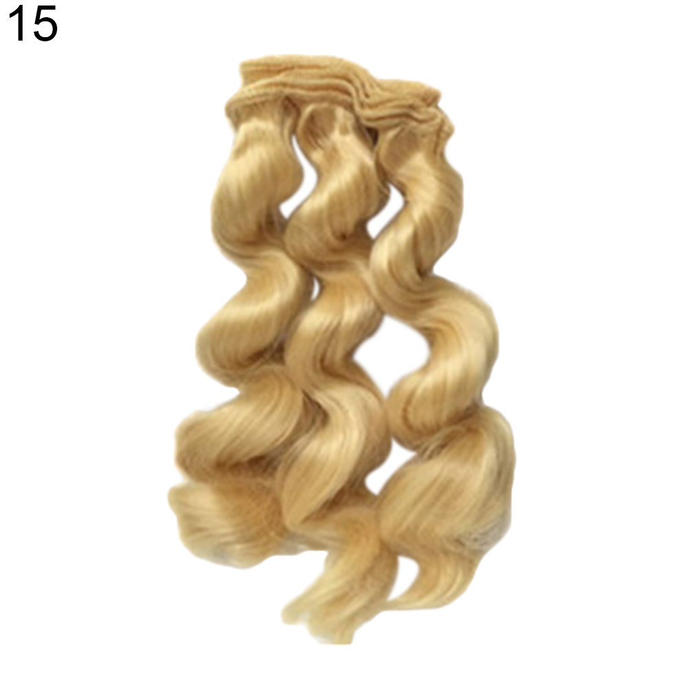 15cm Wig DIY Curly Hair for Barbie Repair Accessories Solid Color Kids Toys