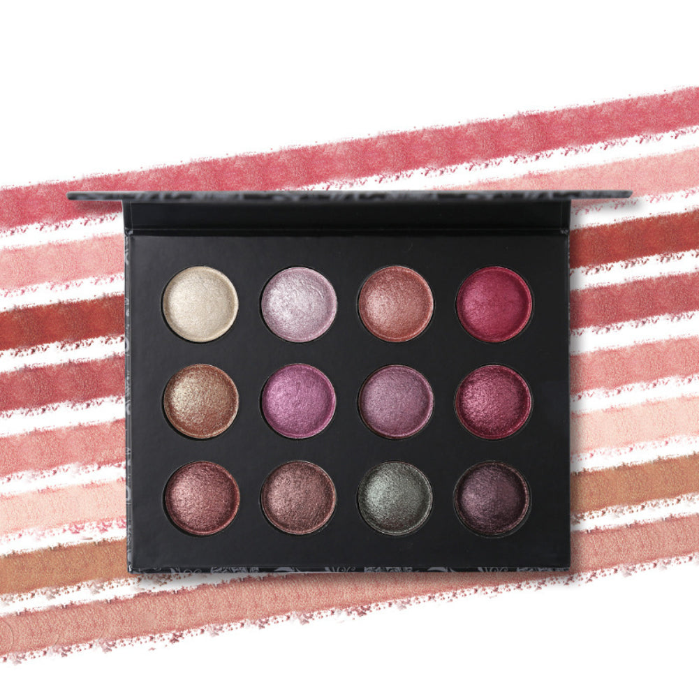 Matte Shimmer Pigment Powder Smoky Nude Makeup Pro 12 Colors Eyeshadow Palette