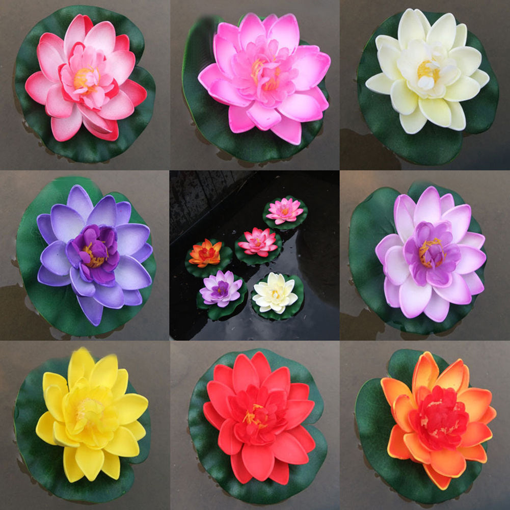 Artificial Water Lily Floating Flower Lotus Home Yard Pond Fish Tank Decor