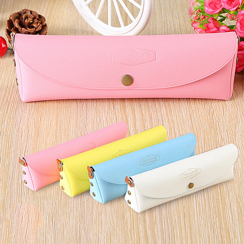 Creative Candy Color Pencil Case Kawaii Concise Multi-fonction Pencil Bag