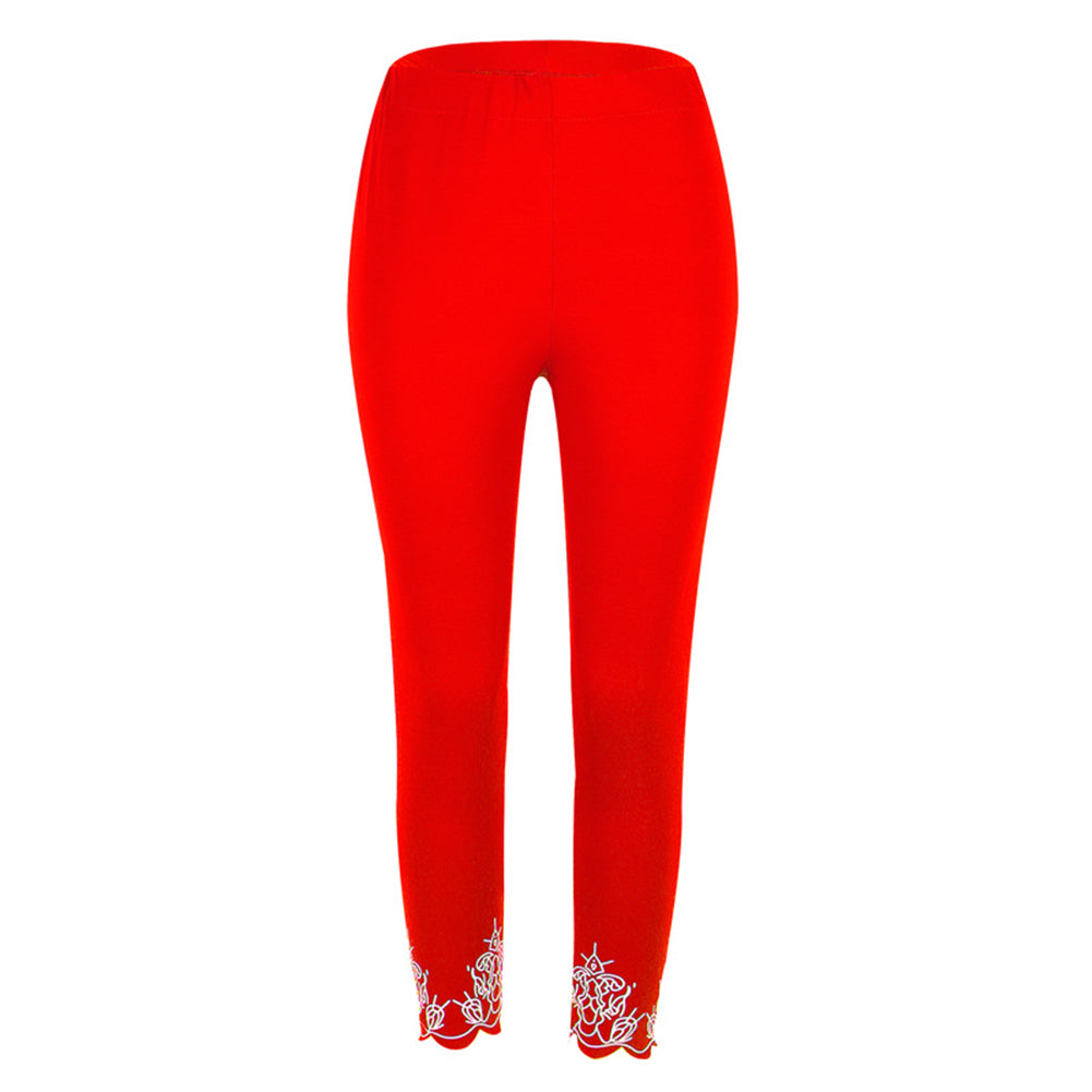 Women Casual Printing Slim Elasticity Leggings Skinny Pants Trousers Tights