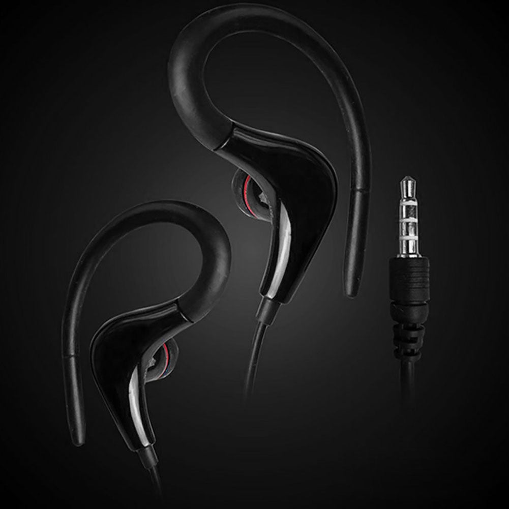 Sport Running Jogging Earphone Earhook Stereo Headphone with Mic for Cell Phone