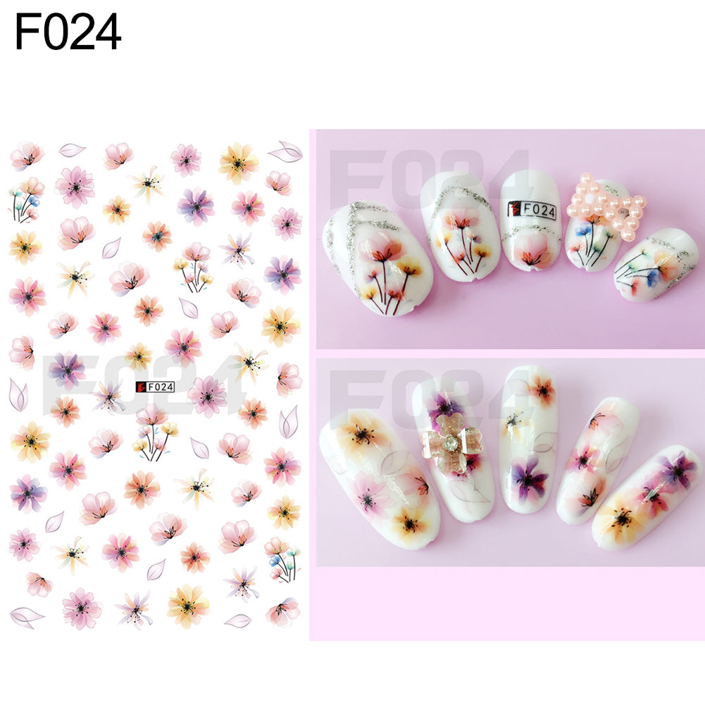 1 Sheet Flowers Butterfly Pattern Nail Art Stickers DIY Decal Manicure Tools