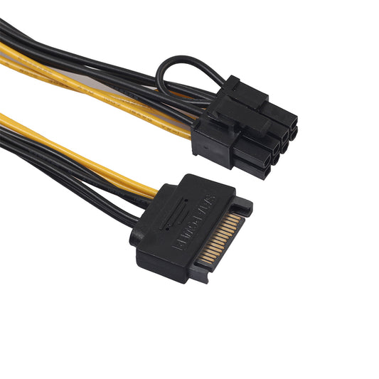 Single SATA 15pin to 8pin(6+2) PCI-E PCI-Express Power Supply Adapter Cable Cord