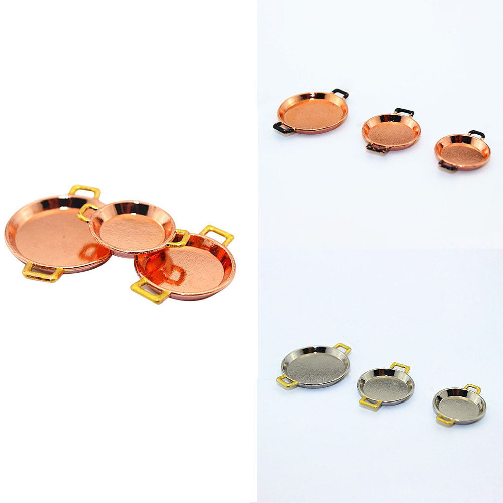 3Pcs Mini Plate 1:6 1:12 Simulation Model Toy Dollhouse Accessories Home Decor