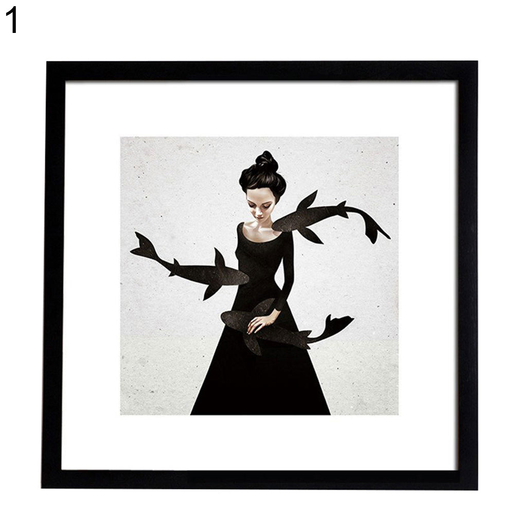 Nordic Black and White Figure Wall Art Canvas Painting Unframed Home Decoration