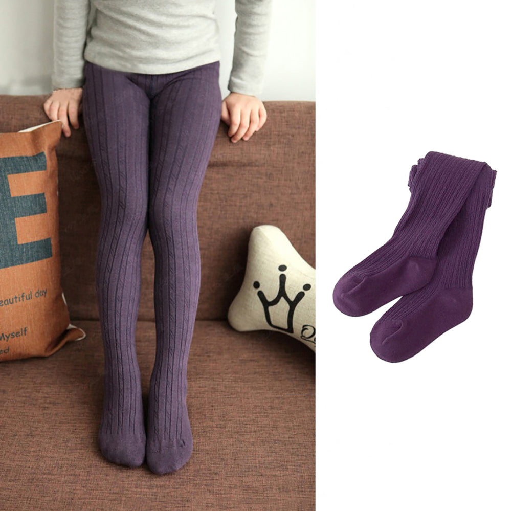 Kids Girls Solid Color Warm Cotton Pantyhose Dance Long Socks Stockings Leggings