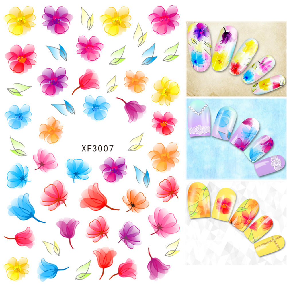 Fashion Flower Cat Heart Nail Art Sticker Decal Manicure Nail Tip Decoration