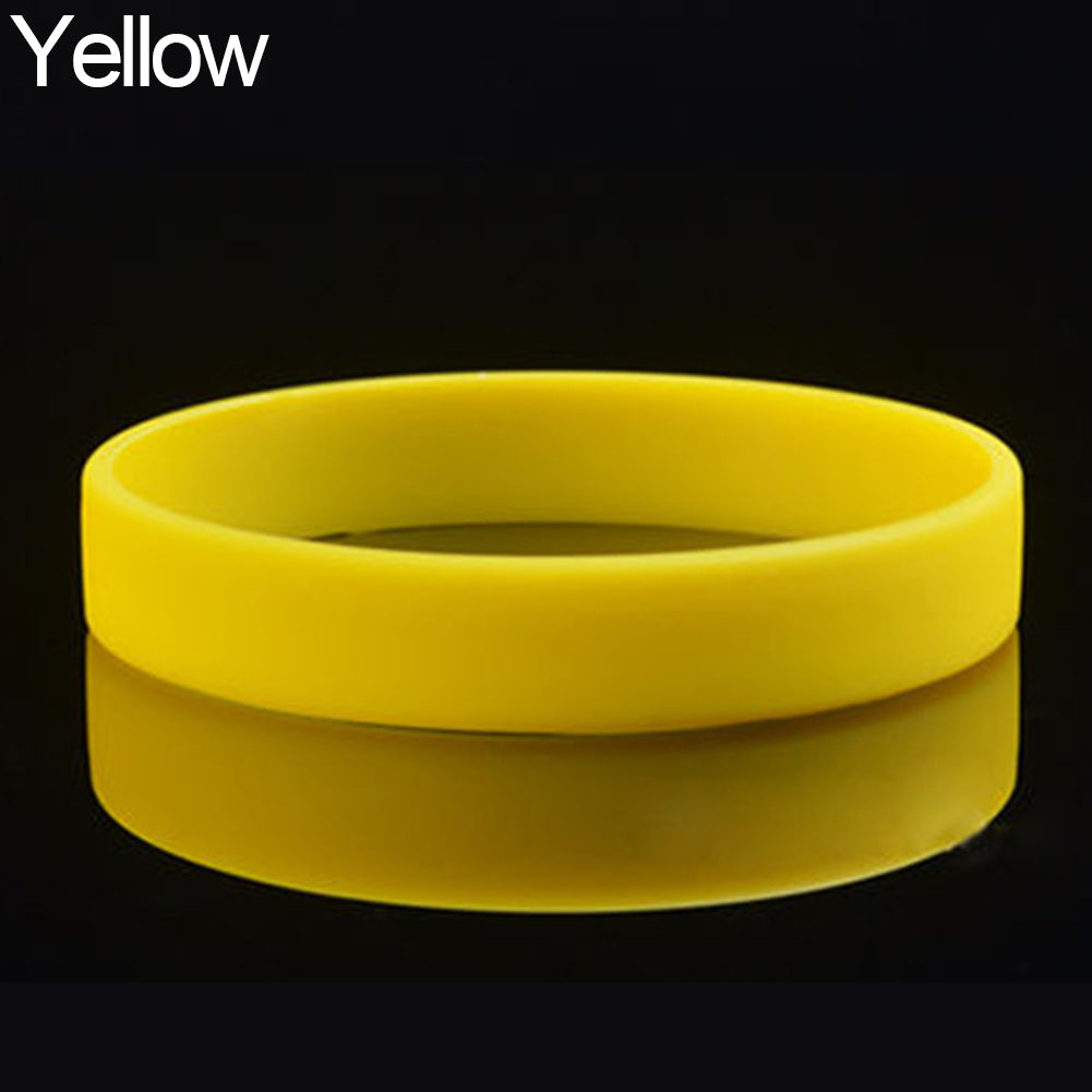 2 Pcs Men Women Silicone Wristbands Solid Color Sports Bracelet Bangle Gift