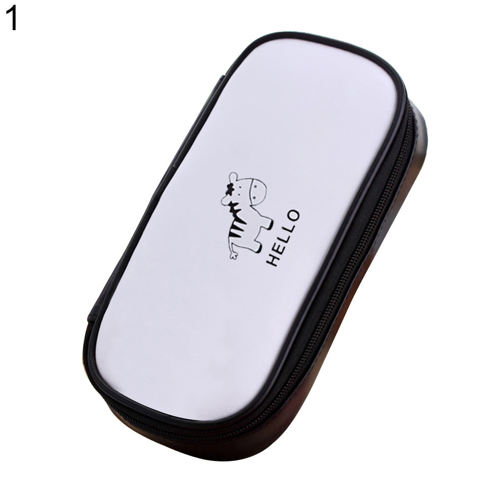 Animal Plant Large Capacity Pen Pouch Pencil Case Stationery Storage Bag Box