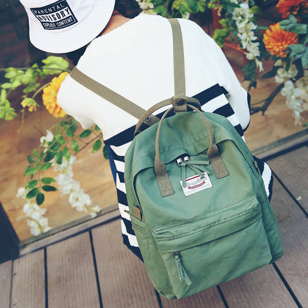 Vintage Canvas Shoulder Bag Backpack Student Women Girl Rucksack School Bookbag