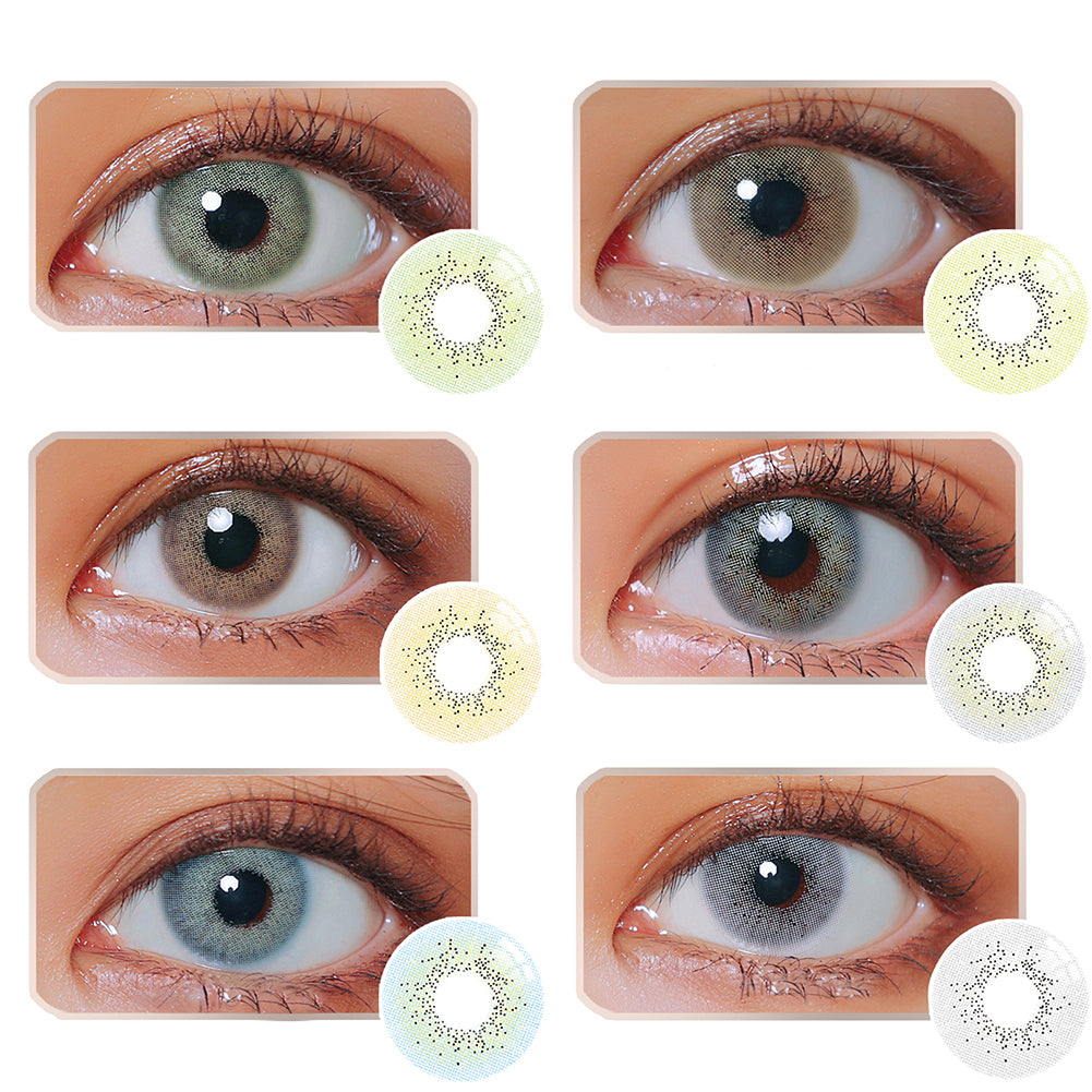 1Pair 1Year Fashion Unisex Blue Sky Gray Jade Green Coloured Contact Lens Lenses