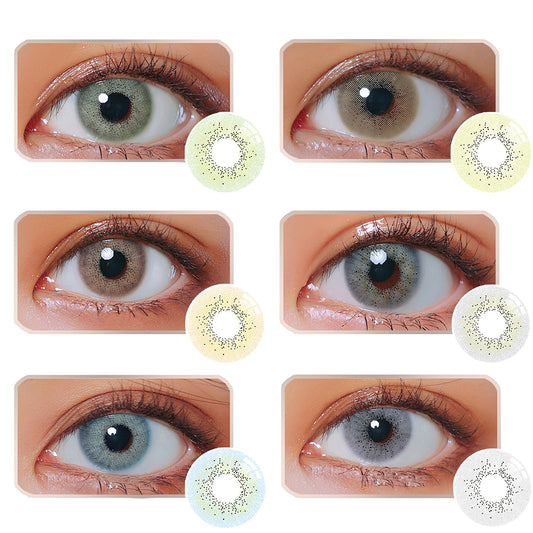 1Pair 1Year Fashion Unisex Blue Sky Gray Jade Green Coloured Contact Lens Lenses