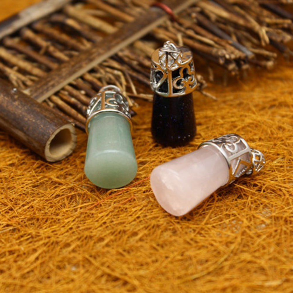 Vintage Cylinder Crystal Faux Gemstones Pendant for Necklace DIY Jewelry Making