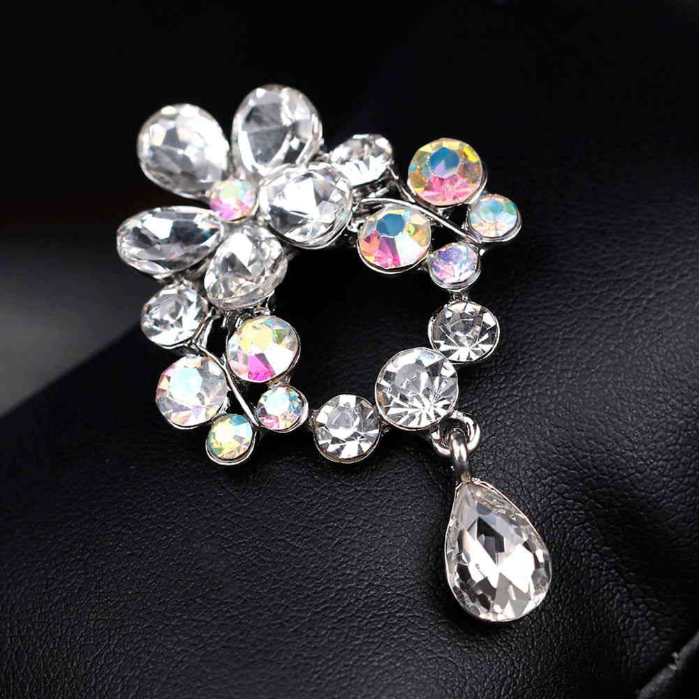 Elegant Women's Flower Butterfly Teardrop Rhinestone Brooch Pin Wedding Jewelry