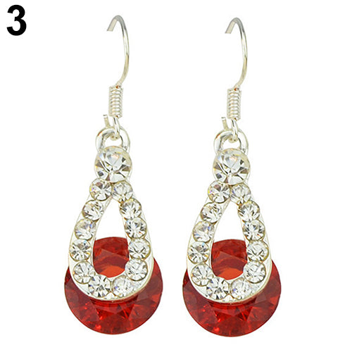 Women Fashion Long Paragraph Jewelry Water Drop Pendant Dangle Hook Earrings