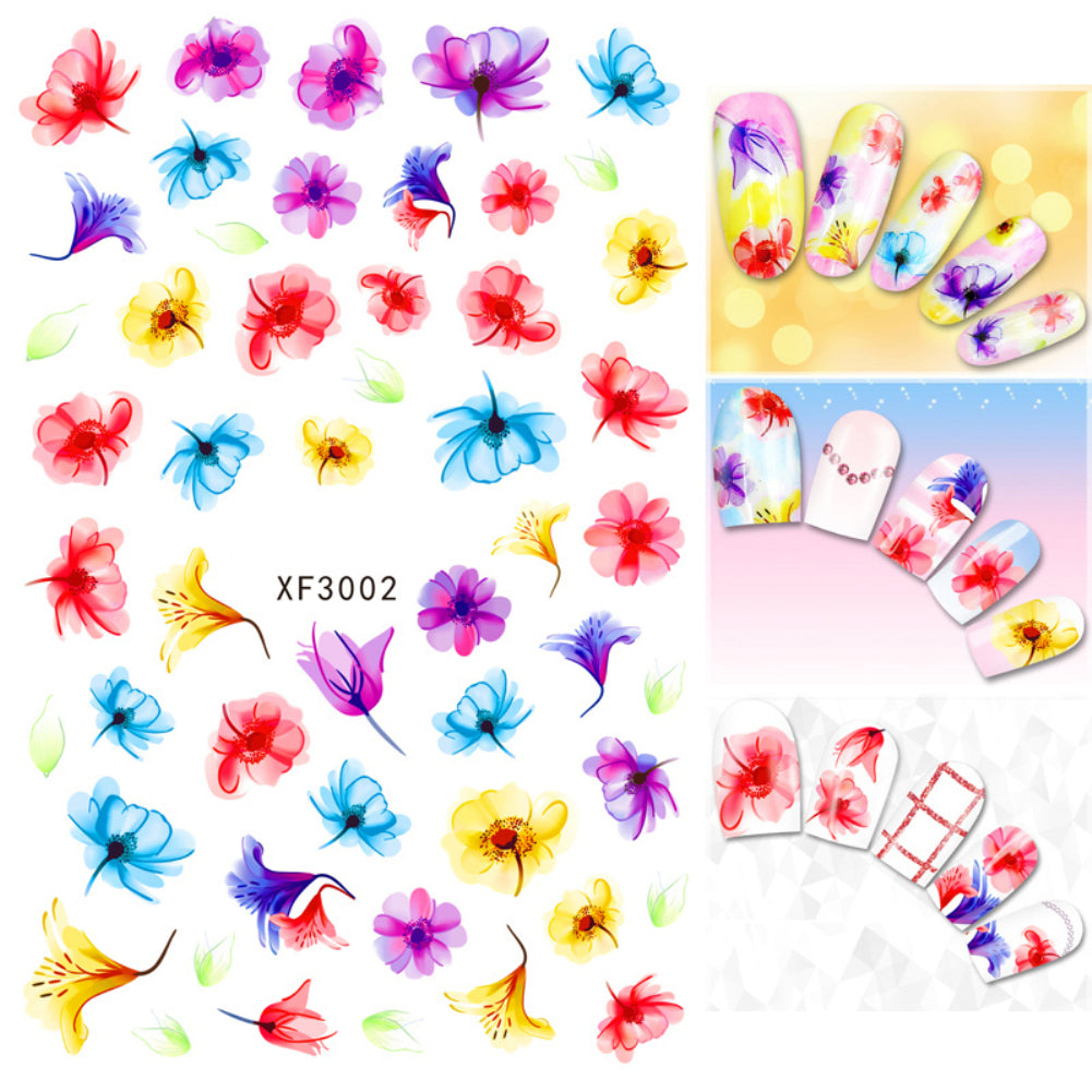 Fashion Flower Cat Heart Nail Art Sticker Decal Manicure Nail Tip Decoration