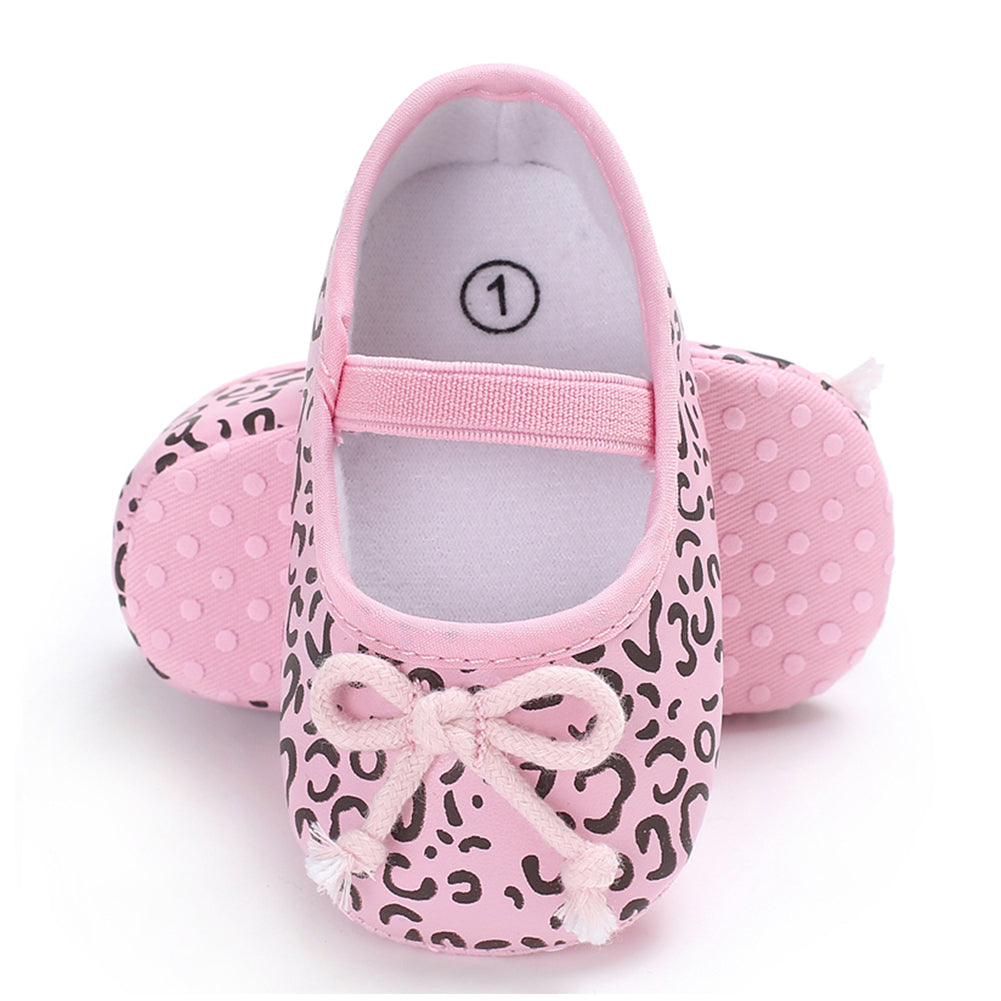 Bowknot Baby Girls Infant Leopard Print Princess Anti-Slip Prewalker Crib Shoes