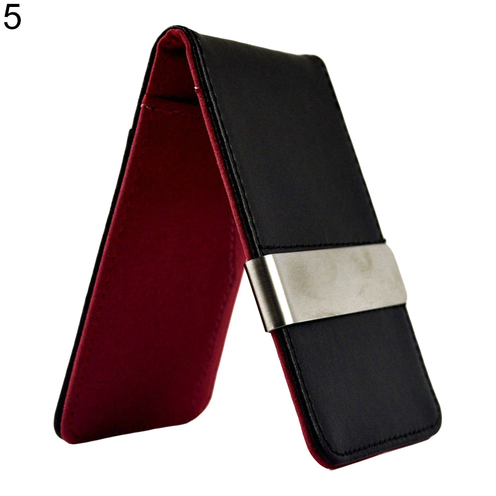 Men's Faux Leather Money Clip Slim Wallet ID Credit Card Storage Holder Purse