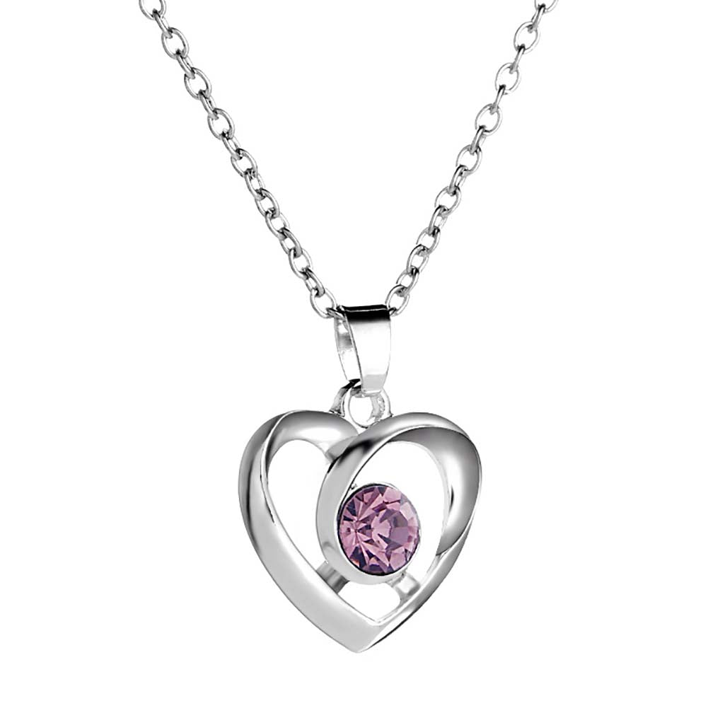 Fashion Hollow Rhinestone Heart Pendant Women Adjustable Chain Necklace Jewelry