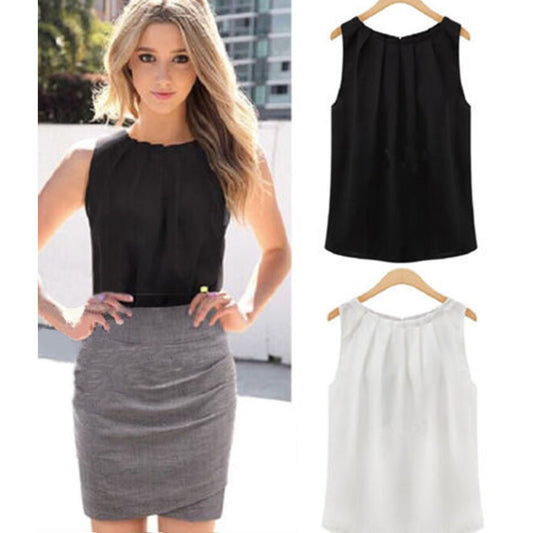 Fashion Women Summer Loose Sleeveless Casual Tank T-Shirt Blouse Tops Vest Solid