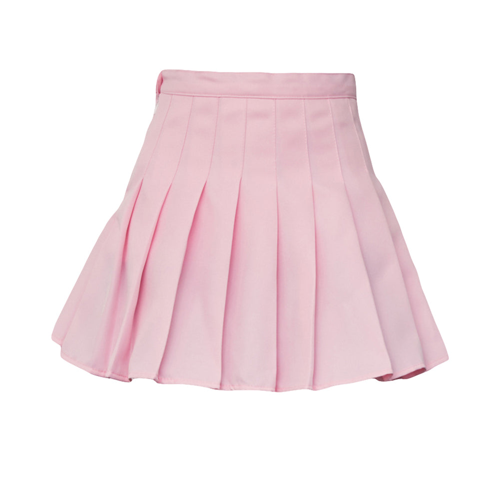 Fashion Women Mini Pleated Solid Color High Waist Tennis Skater Short Skirt Gift