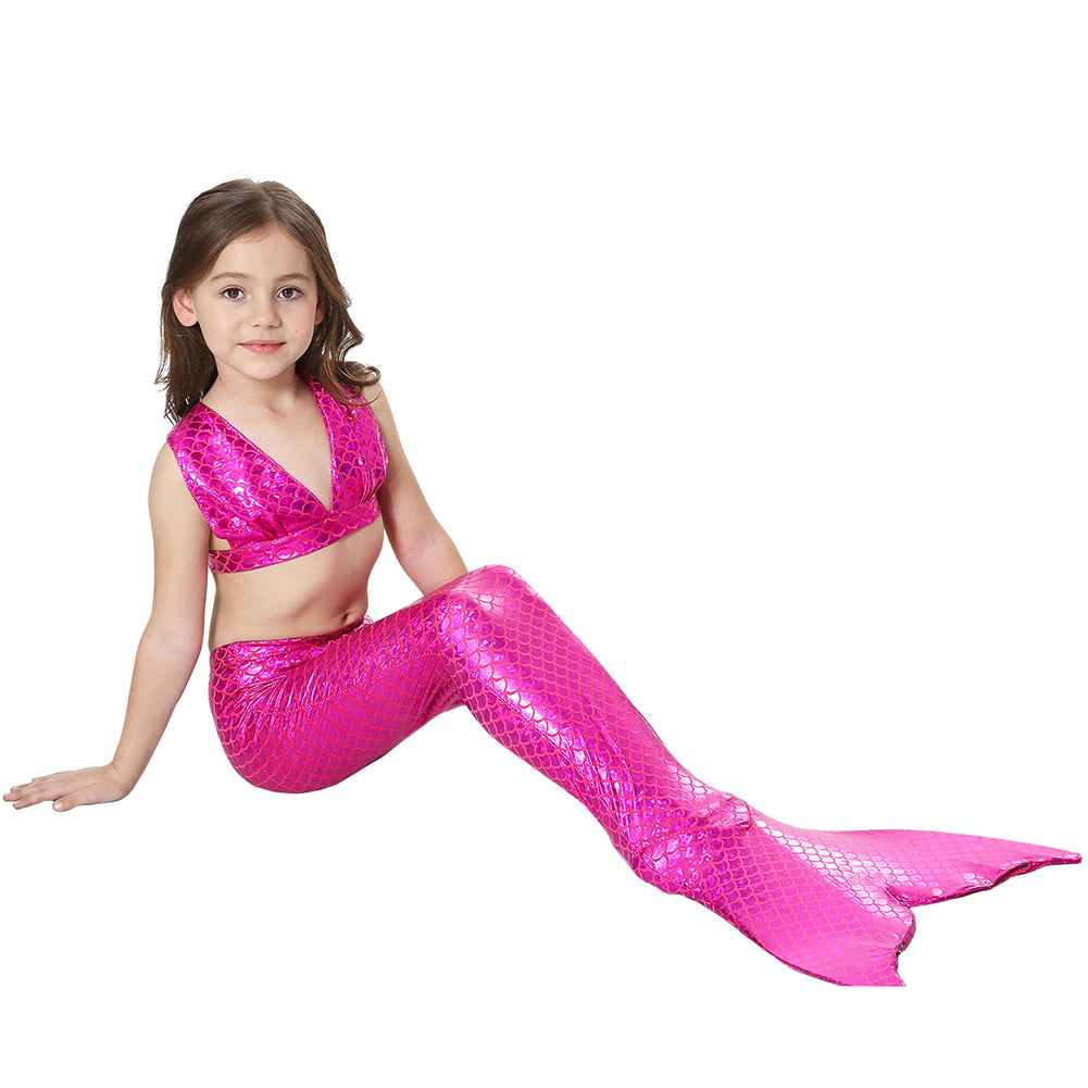 Little Girls Swimming Mermaid Tail Cosplay Swim Bikini Set Costume Sexy Swimwear