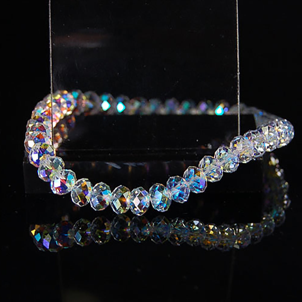 Fashion Elegant Faux Crystal Beads Shiny Elastic Bracelet Women Jewelry Gift