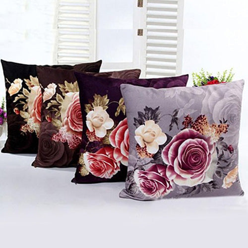 Peony Print Sofa Bed Home Decor Throw Pillow Case Cushion Cover Square Pillowslip