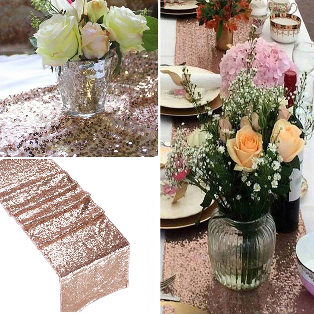 Sequins Hotel Table Runner Wedding Party Table Decoration Venue Desk Decor
