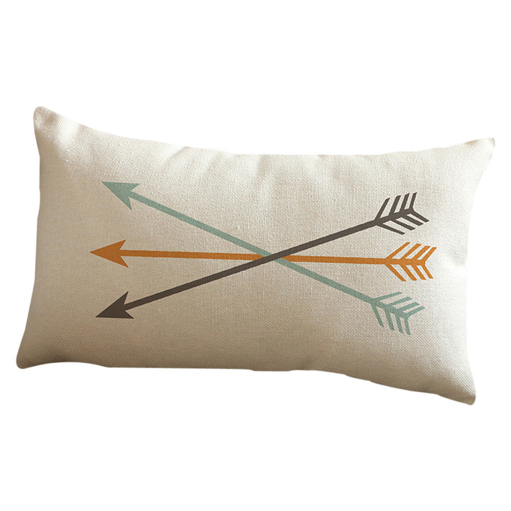 Arrow Printing Sofa Bed Home Decoration Festival Pillow Case Cushion Cover E