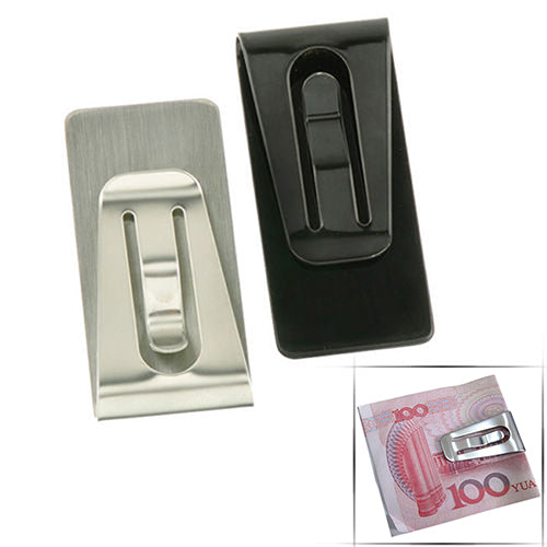 Stainless Steel Slim Pocket Cash Purse Money Clip Wallet ID Credit Card Holder