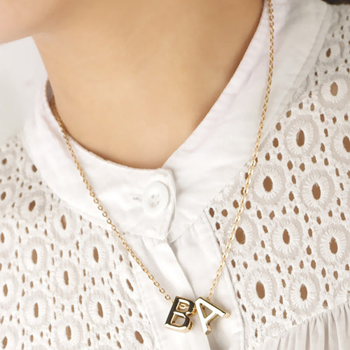 Fashion Women Jewelry DIY Letter Pendant Link Chain Charm Necklace Party Gift