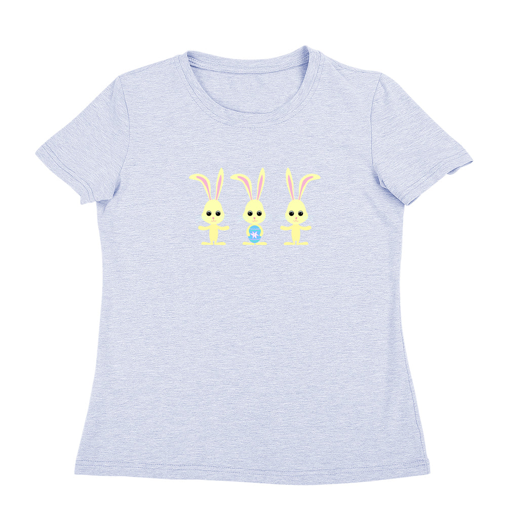Cute Rabbit T-shirt Short Sleeve Crew Neck Cotton Summer Soft Casual Top Tee