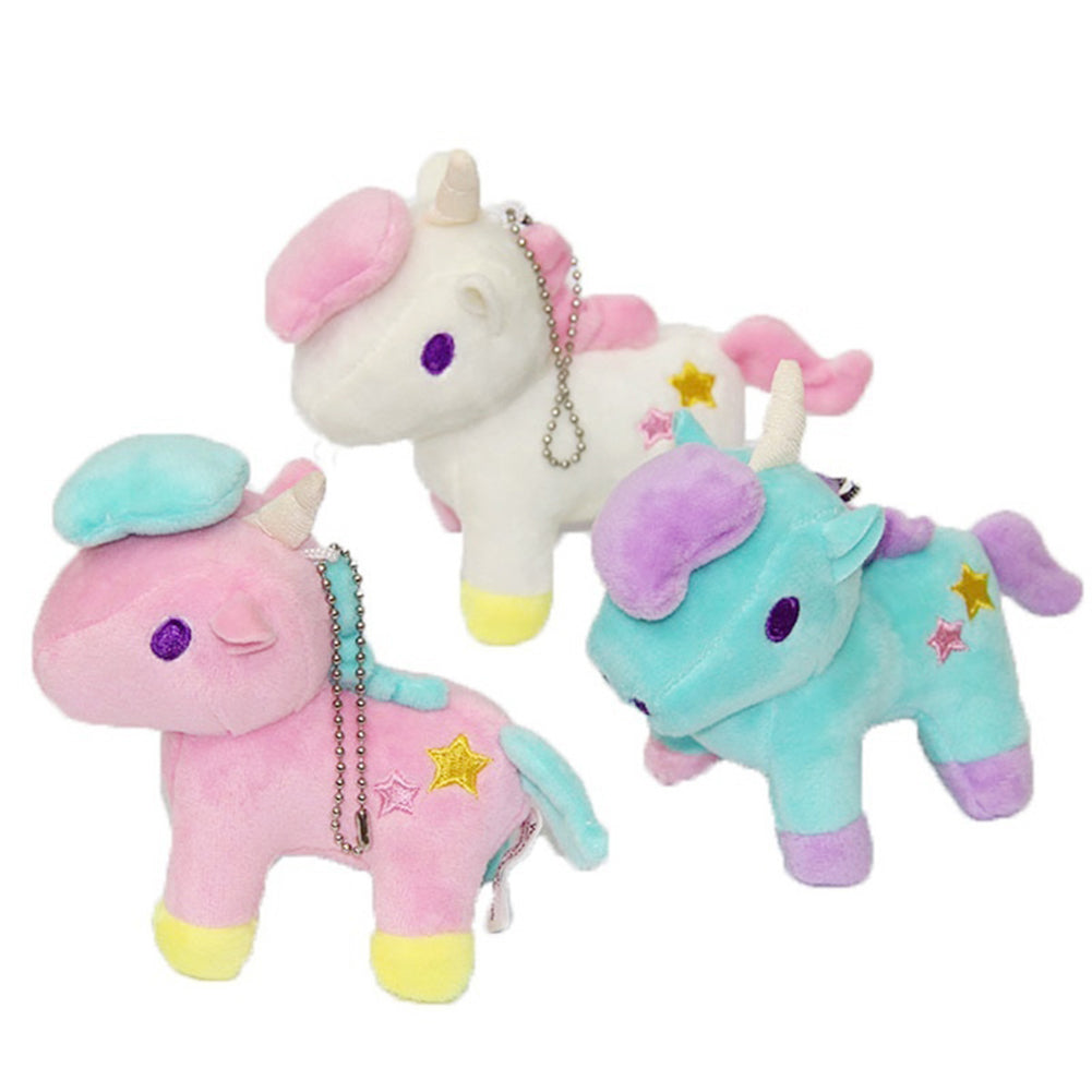 Cute Plush Unicorn Pendant Key Chain Handbag Accessories Stuffed Toy Doll Gift