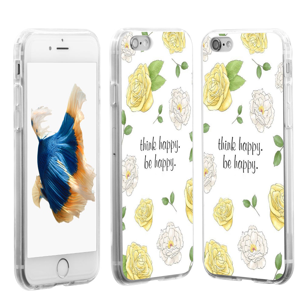 Think Happy Flower Phone Case Cover for iPhone X 8 Samsung S8 Huawei P9 Xiaomi