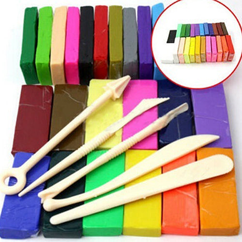 Kid Educational Toy Molding Modeling 32 Colors Oven Bake Polymer Clay Block Set