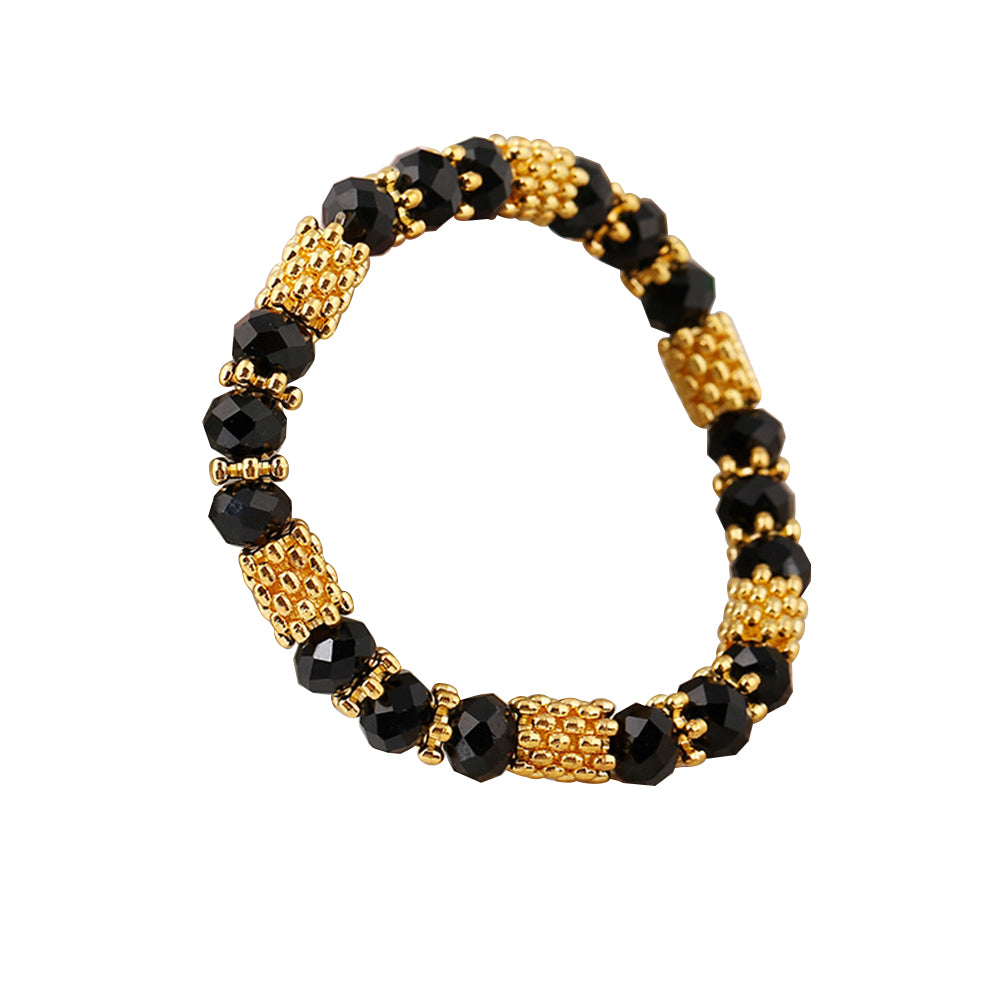 Fashion Elegant Faux Crystal Alloy Elastic Beaded Bracelet Women Jewelry Gift