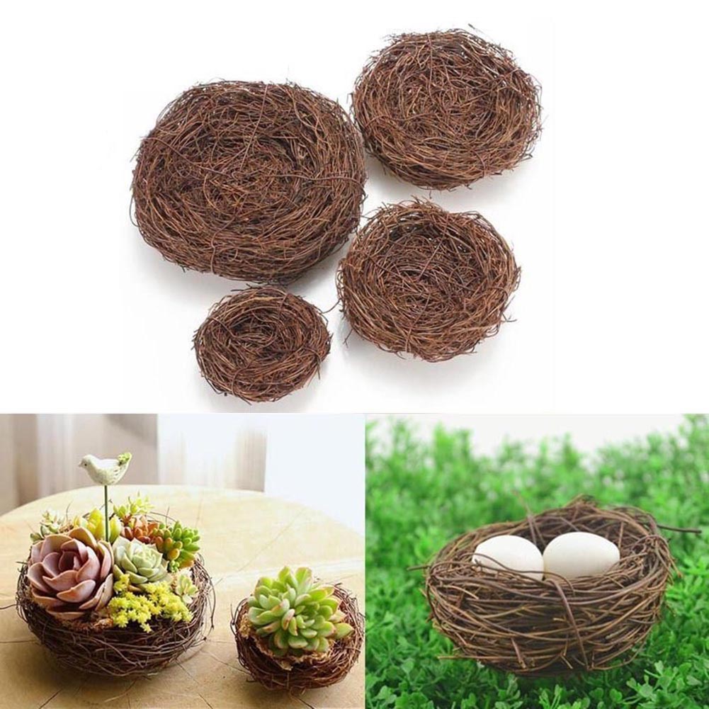 12/10/8/6 cm Vine Bird Nest House Home Decoration Craft Photo Prop Ornament